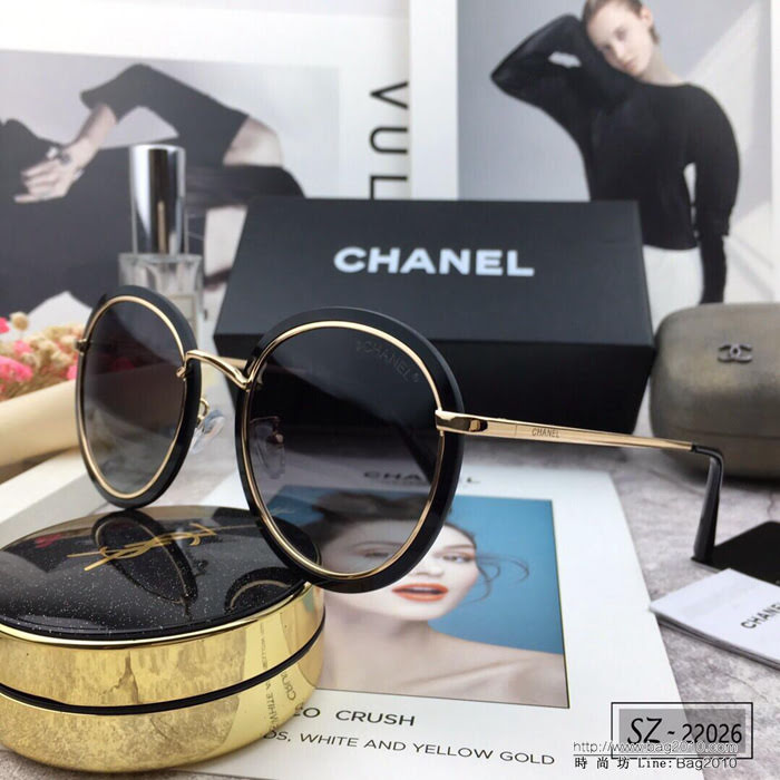 CHANEL香奈兒 2018新款 小香太陽鏡 PC鏡架 遮擋有害光線防輻射 22026  lly1707